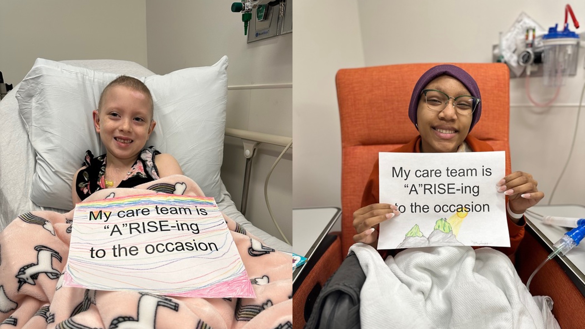 Children holding cute signs in support of the program