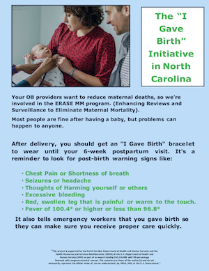 I gave birth initiative in North Carolina