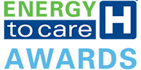 A green and blue award logo representing the Energy to Care Award.