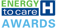 A green and blue award logo representing the Energy to Care Award.