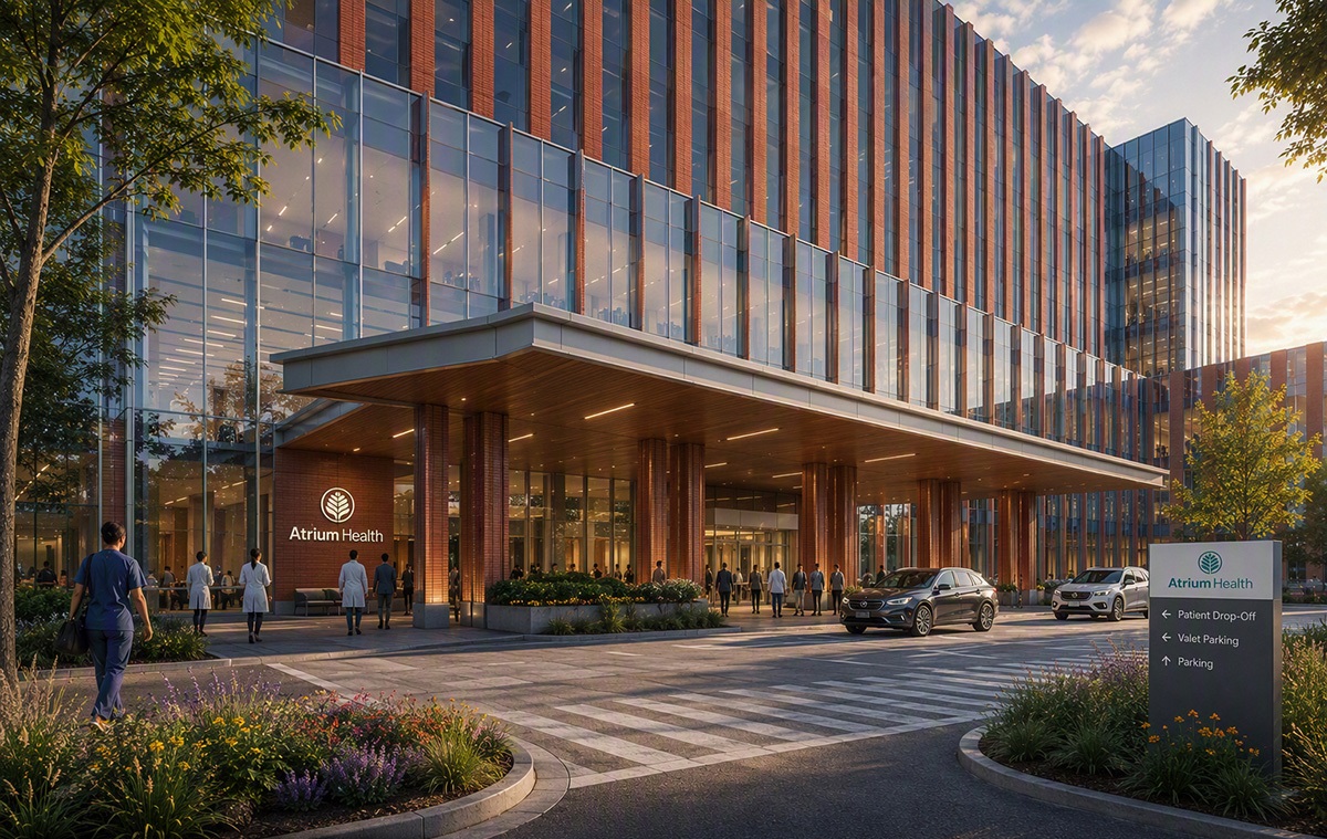 Artistic rendering of new hospital.