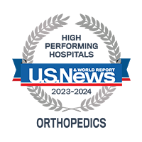 U.S.News and World Report: ranked as a high performing hospital for orthopedics in 2023 to 2024. 