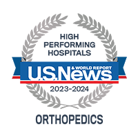 U.S.News and World Report: ranked as a high performing hospital for orthopedics in 2023 to 2024. 
