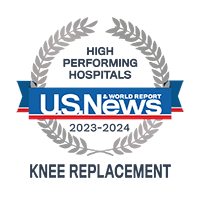 U.S. News and World Report. Ranked as a high performing hospital in knee replacement in 2023 to 2024. 