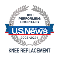 U.S. News and World Report. Ranked as a high performing hospital in knee replacement in 2023 to 2024. 