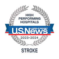 U.S. News and World Report. Ranked as a high performing hospital in stroke in 2023 to 2024. 