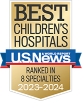 U. S. News and World Report. Ranked as a best childrens hospital for 8 specialties in 2023 to 2024.