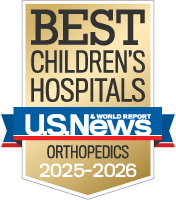 U. S. News and World Report. Ranked as a best childrens hospital for orthopedics in 2023 to 2024.