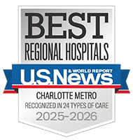 Ranked as a best regional hospital in Charlotte metro as recognized in 24 types of care for 2025 to 2026 by U. S. News and World Report.