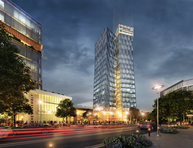 Artist's rendering of future Wake Forest School of Medicine in mid-town Charlotte.