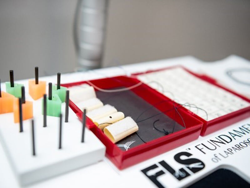 A collection of various pieces of simulation equipment.