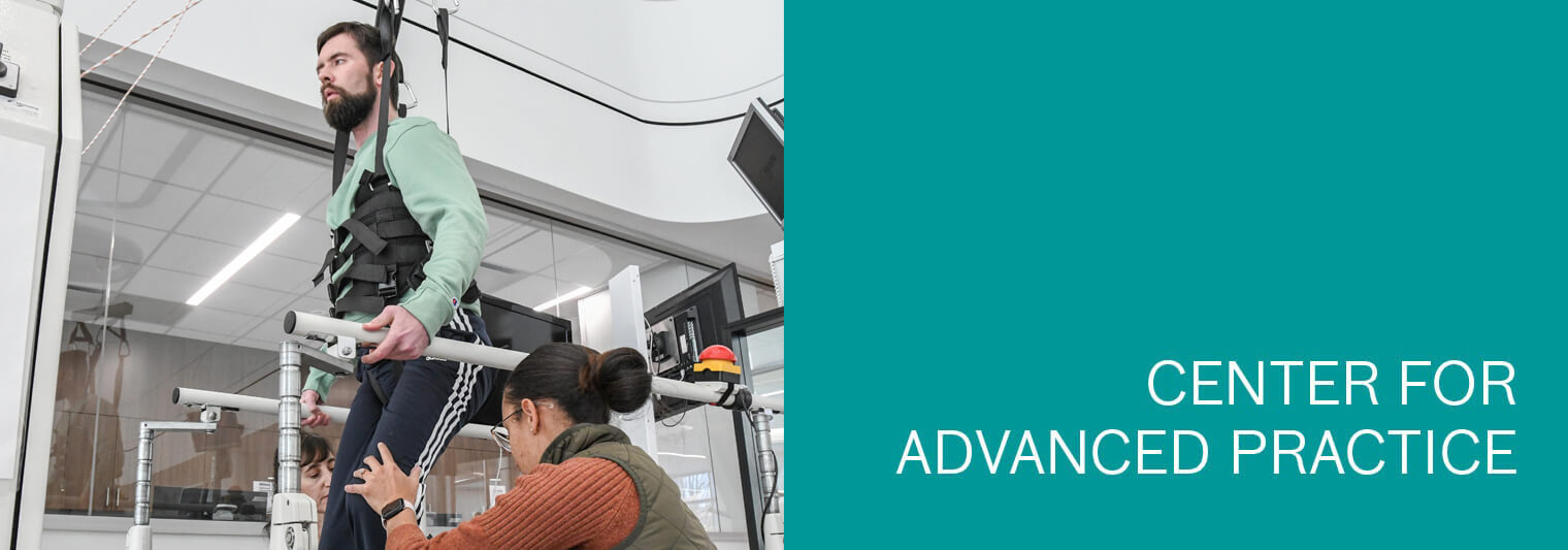 Center for Advanced Practice banner image person receiving physical therapy from therapist