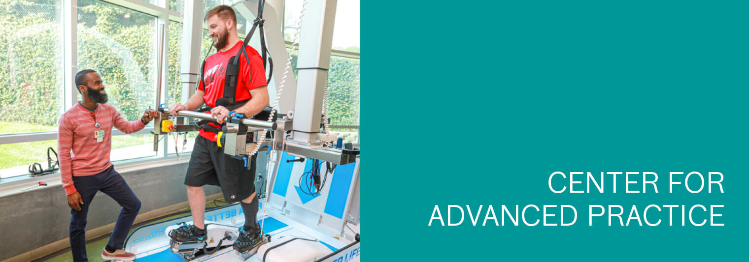 Center for Advanced Practice banner image person receiving physical therapy from therapist