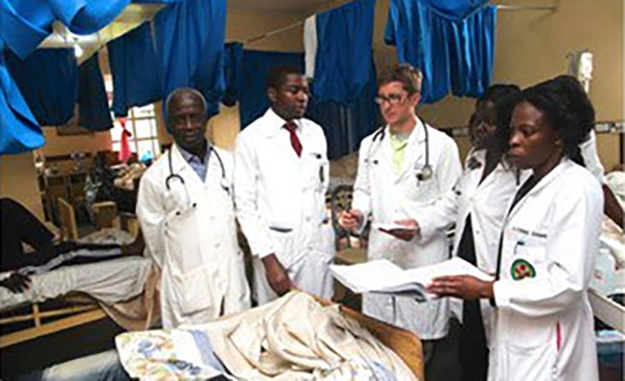 Medical professionals standing in a group.