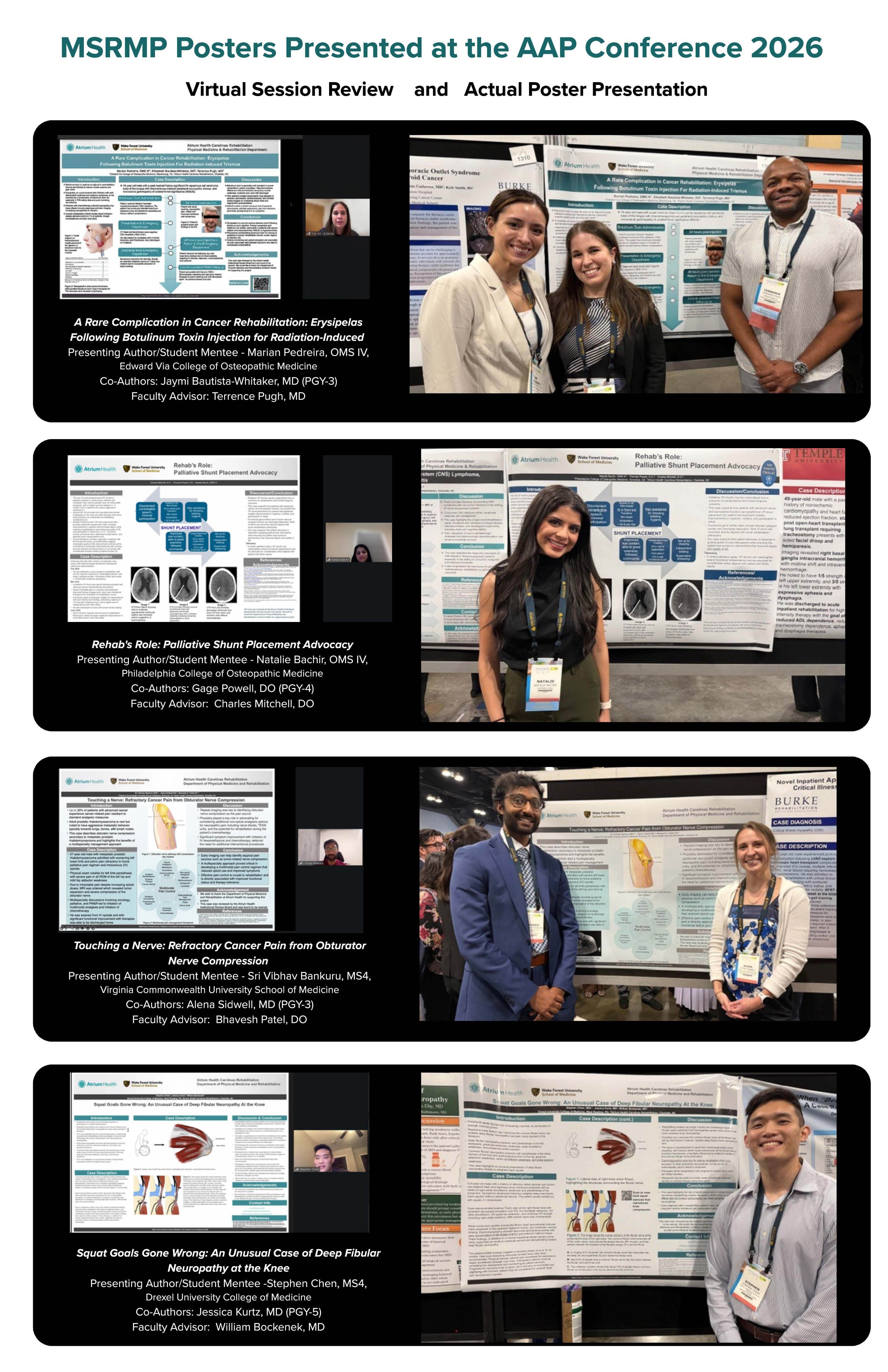 A graphic of information on various poster presentations.