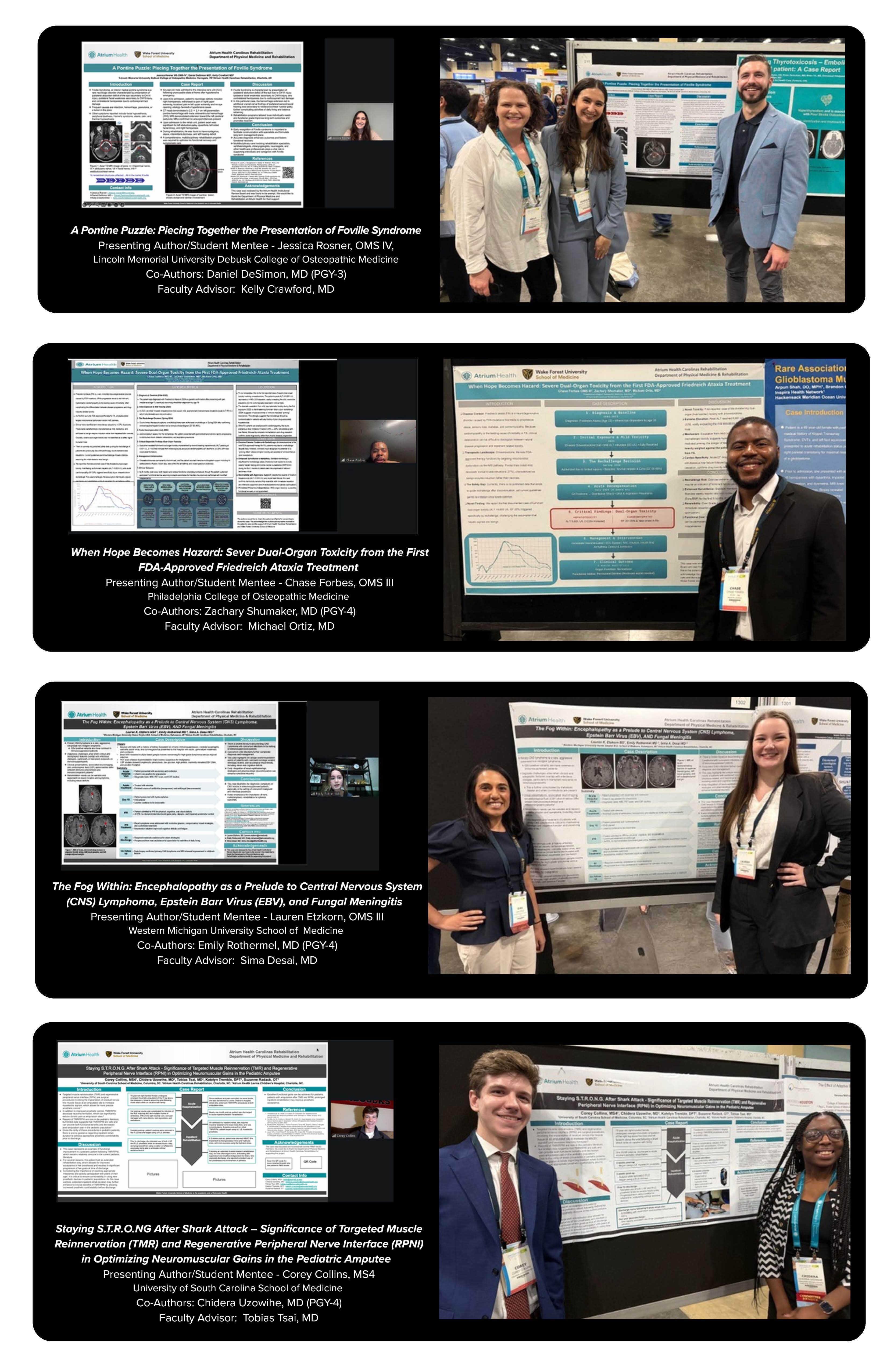 A graphic on various poster presentations.