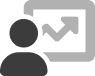 Icon: person with a chart showing upward motion.