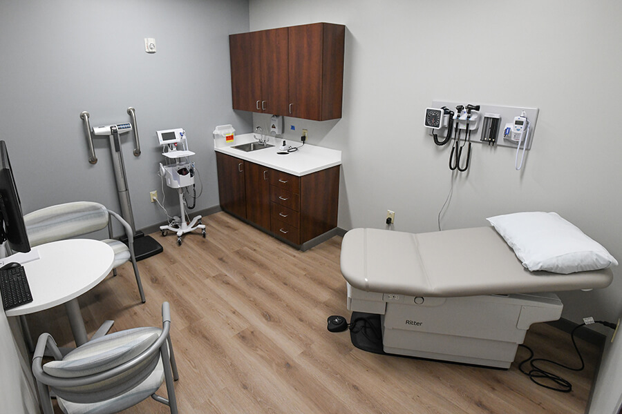 Exam room at Atrium Health Primary Care Gold Hill used in subscription health plans.