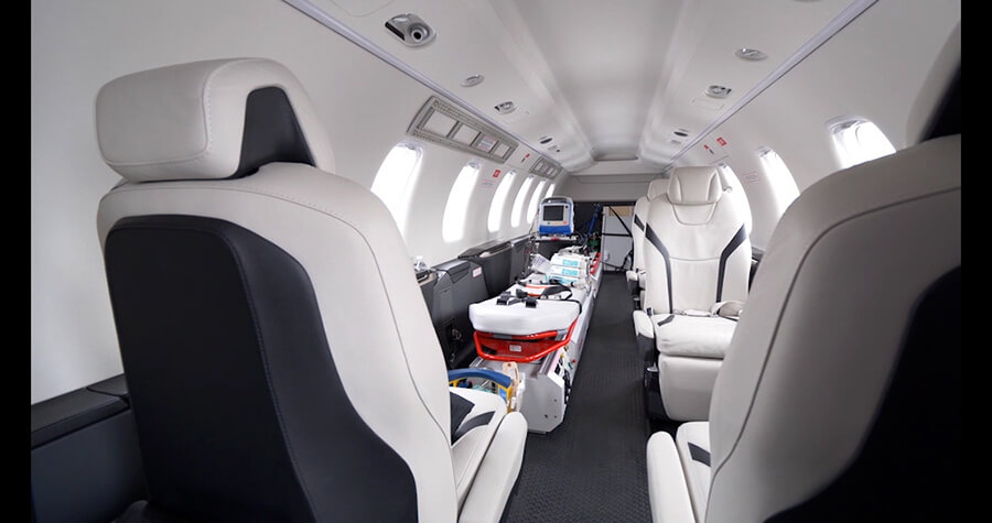 Interior of Pilatus PC-24 Med Center Airplane