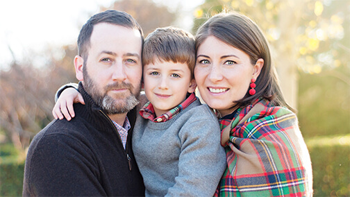 Father, child and mother portrait. 