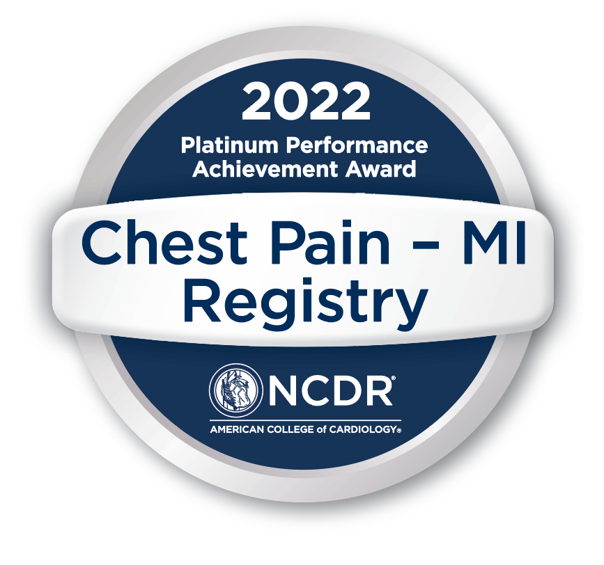 2022 platinum performance achievement award chest pain MI registry NCDR American College of Cardiology.