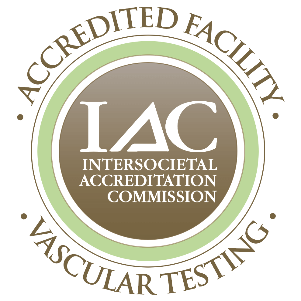 Intersocietal accreditation commission accredited facility for vascular testing. 