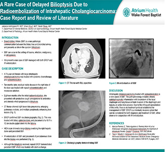 Front Slide of Presentation Rare Case of Delayed Bilioptysis Due to Radioembolization of Intrahepatic Cholangiocarcinoma: Case Report by  Jessica Hollingsworth, MD