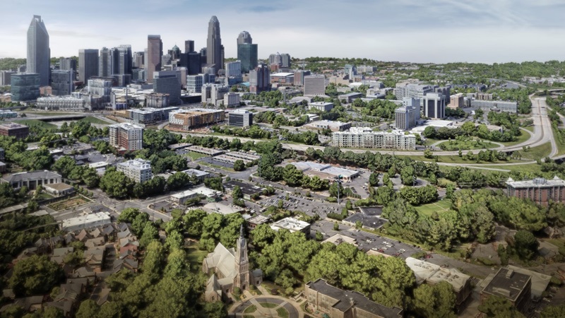 The city of Charlotte skyline as it looks today.