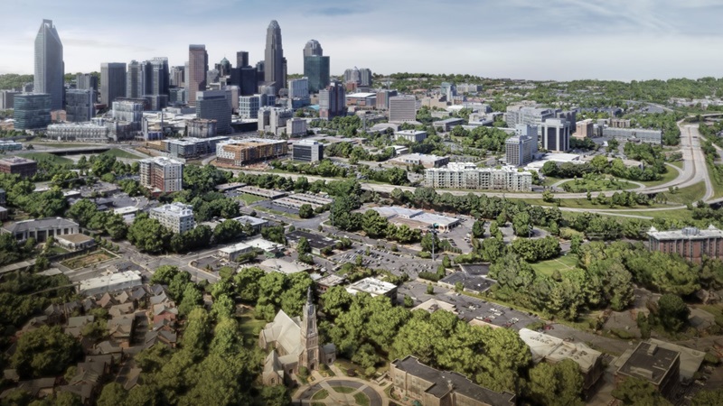 The city of Charlotte skyline as it looks today. 