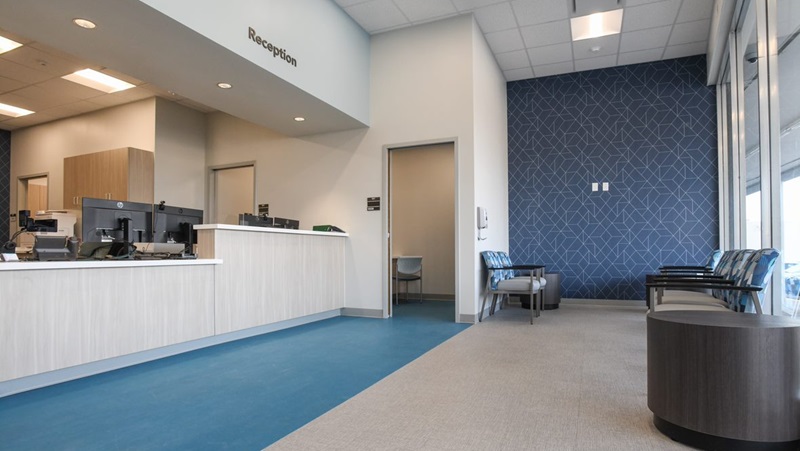 Archdale Family Medicine reception desk and patient waiting room