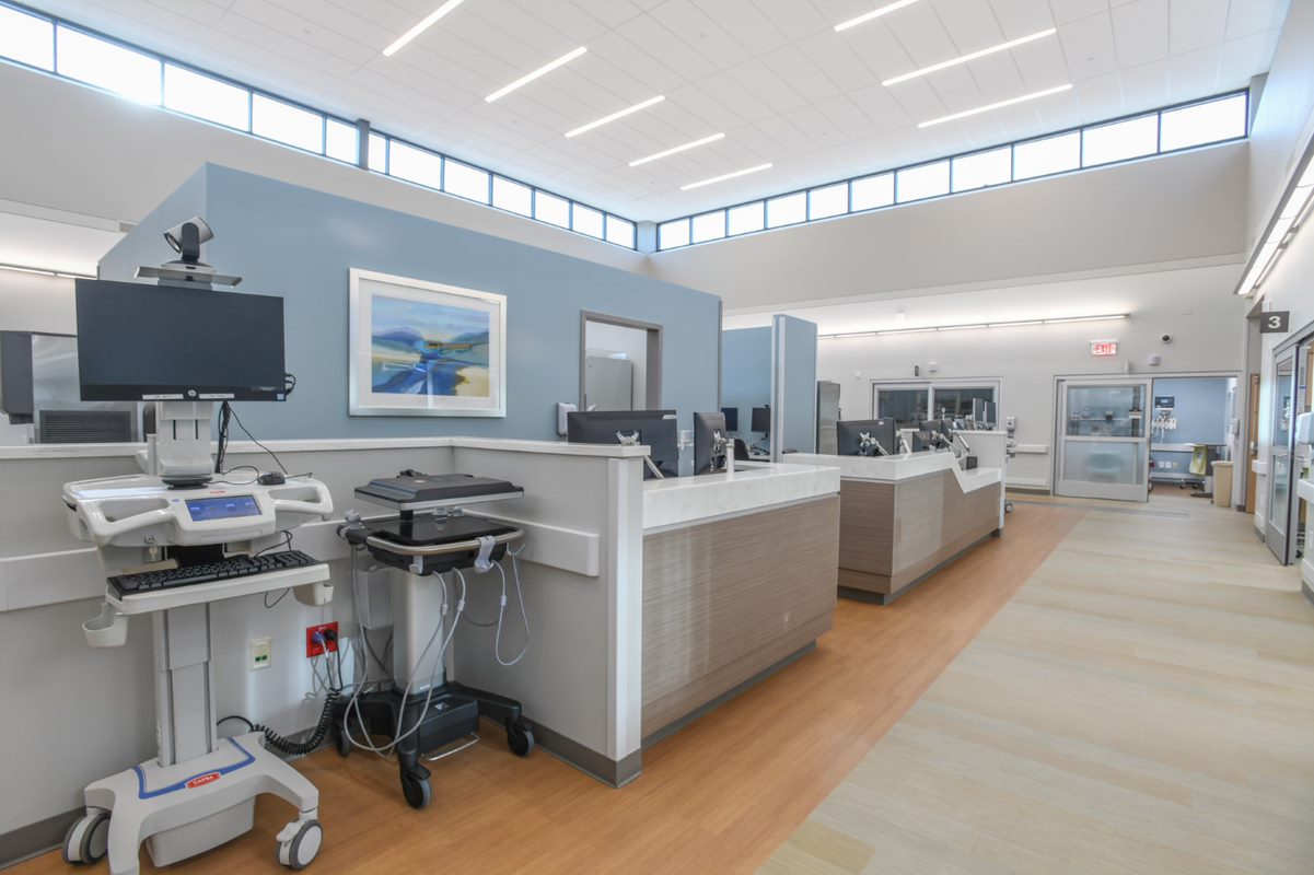 Atrium Health Mountain Island Emergency Department interior hallway