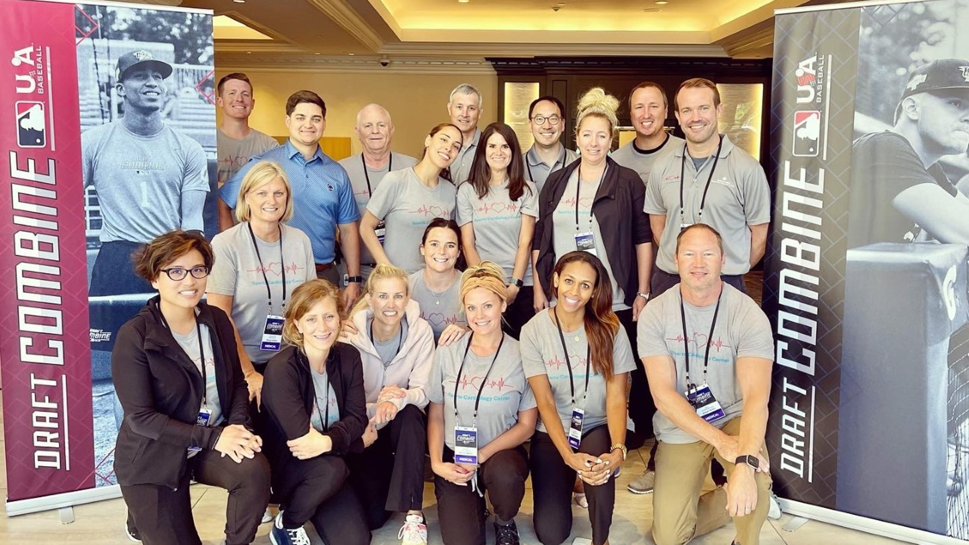 Sports cardiologists from Atrium Health Sanger Heart & Vascular Institute and medical staff from Atrium Health Musculoskeletal Institute at MLB Combine