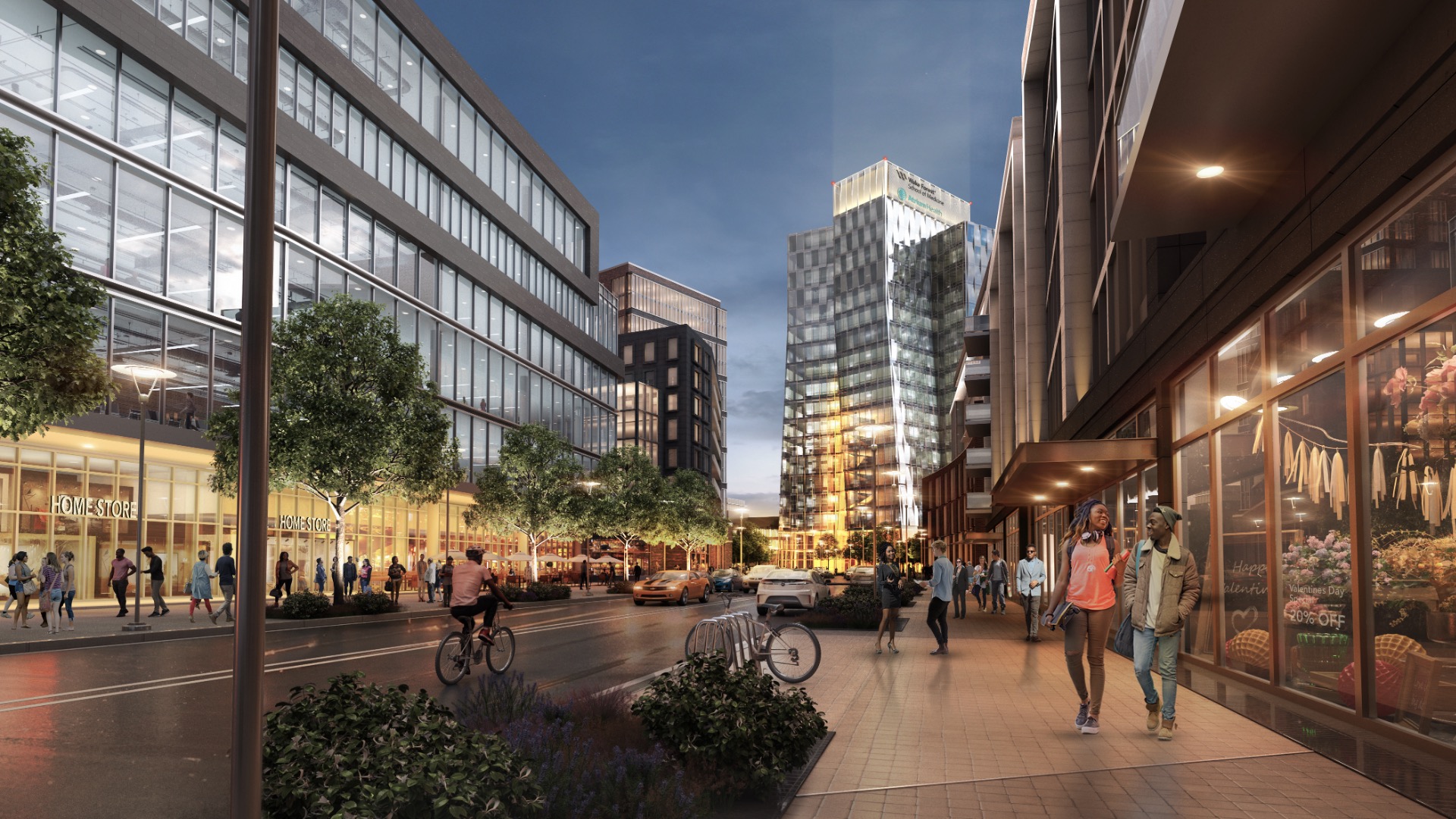 Rendering for Charlotte's new Innovation District, named "The Pearl"
