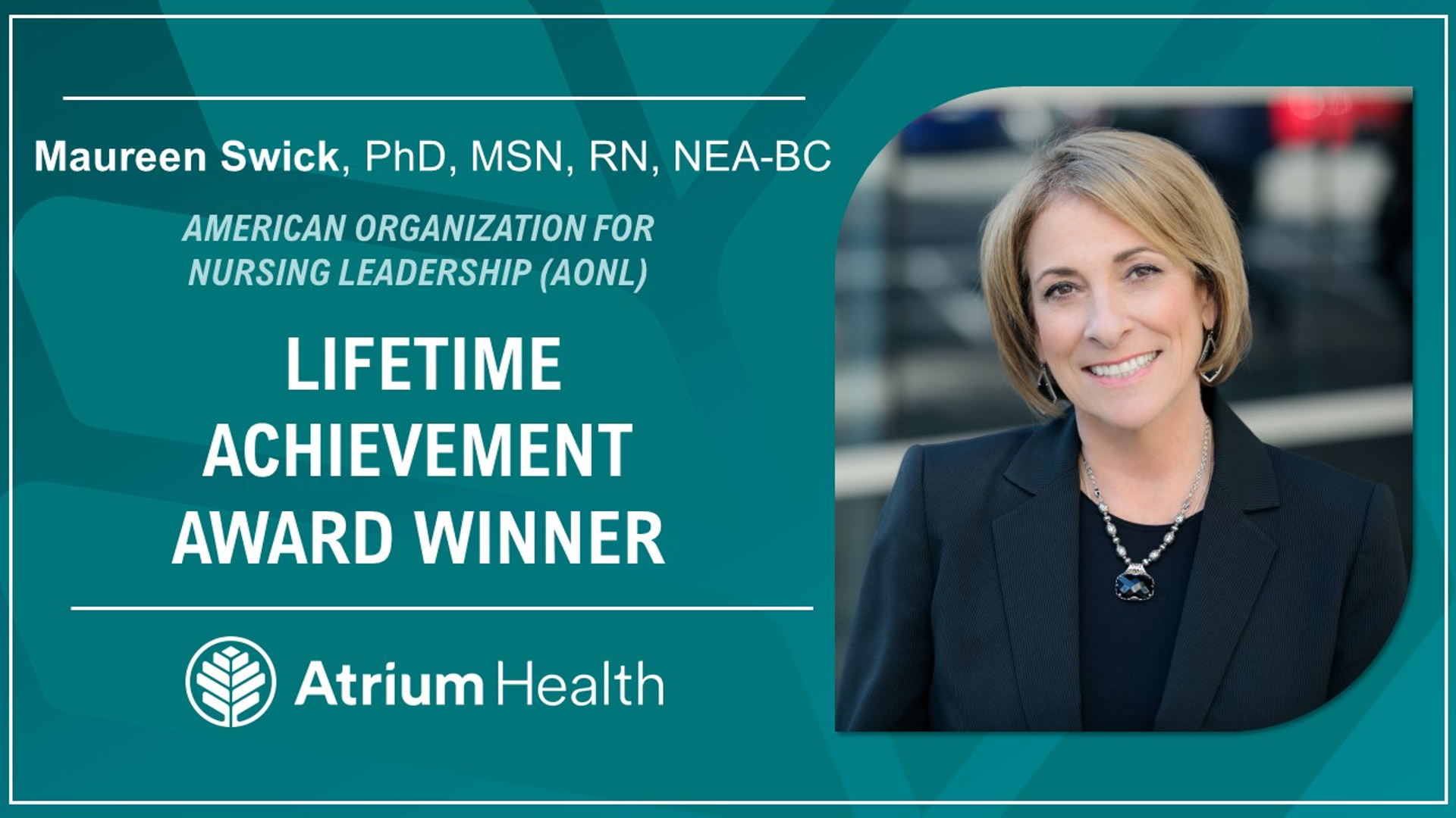 American Organization for Nursing Leadership Honors Atrium Health’s Maureen Swick with Lifetime Achievement Award