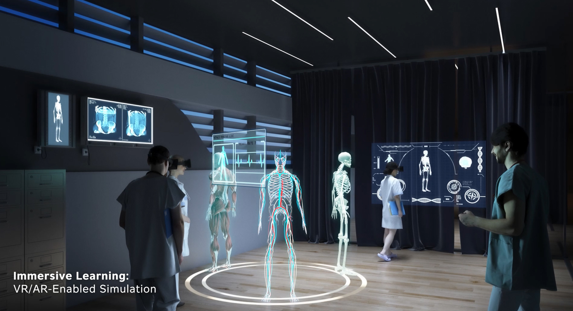 As part of a strategic combination between Atrium Health and Wake Forest Baptist Health, medical students in the future will learn in an advanced simulation center at the Wake Forest School of Medicine, employing the latest virtual reality and artificial intelligence technologies to advance medical science.