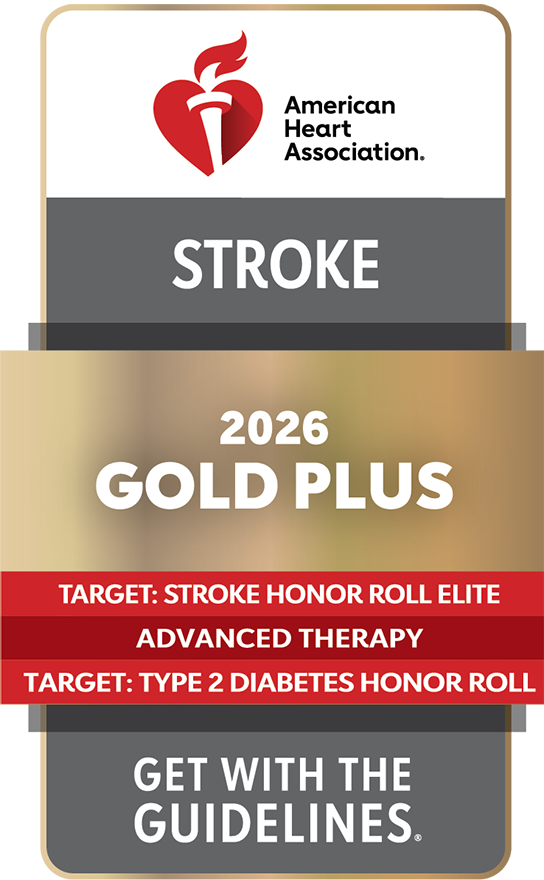 American Heart Association's Get with the Guidelines Gold Plus Badge.