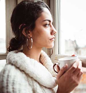 woman at window