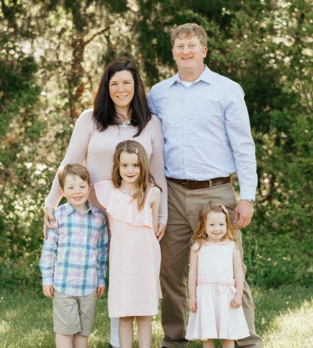 Karen Hagen, MSN, RN, CEN, CPEN with husband and children.