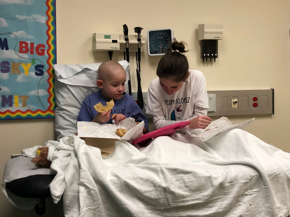 Patient Hannah with her sister Sophie