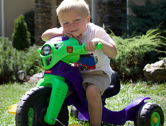 Patient Wyatt on bike