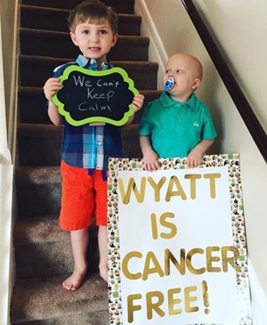 Patient Wyatt Cottrell with his brother
