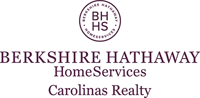 Logo with burgundy lettering that says 'Berkshire Hathaway HomeServices Carolina Realty'