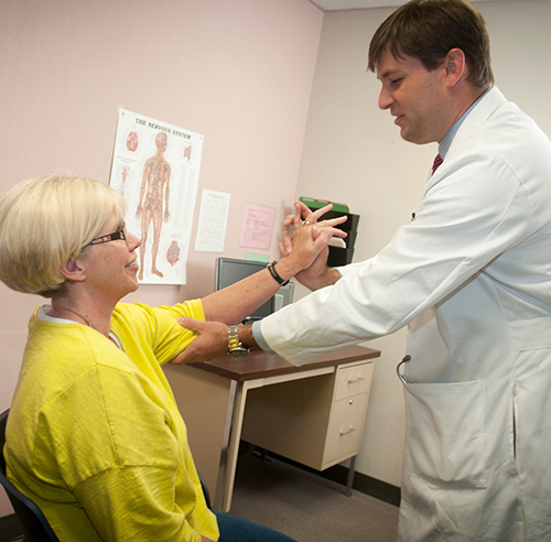 Dr. Cartwright with patient Vicki Ruddy.