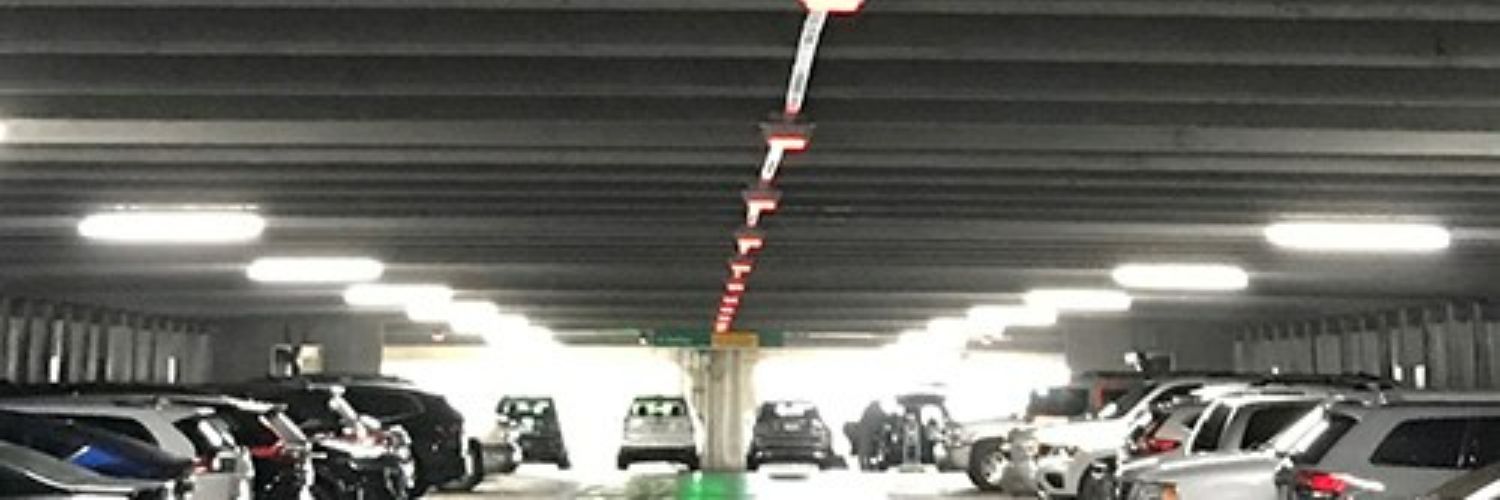 Photo of parking garage where park assist exists.