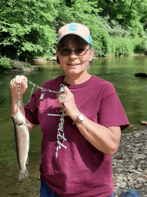 Patty Jones with fish she caught