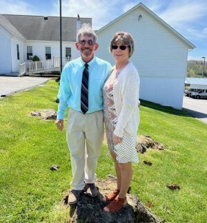 Patty Jones posing with man