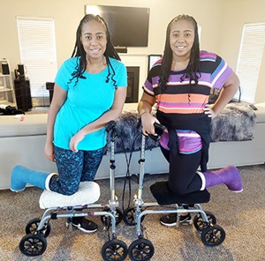 Twin sisters living with flat feet opt for surgery to help correct their pain. 