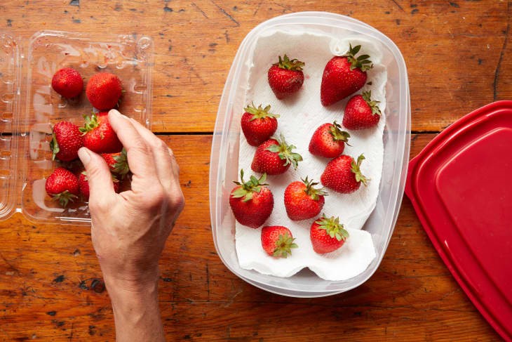 Strawberries in container