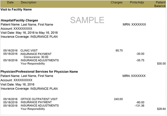 Sample Billing Sheet