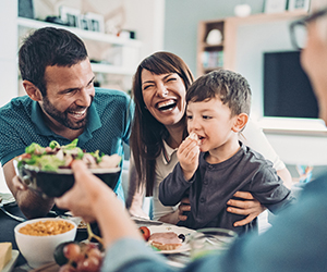 Family sharing a meal